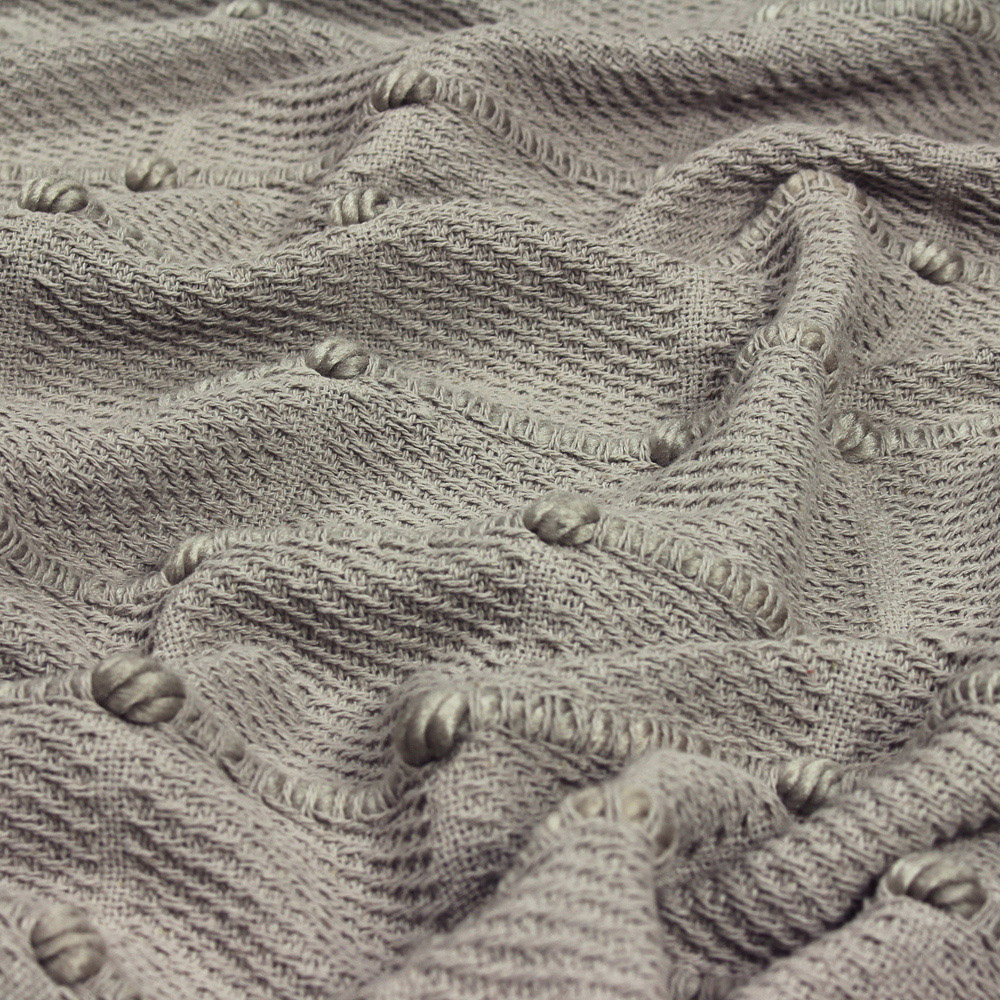 furn. Motti Grey Woven Tufted Stripe Throw 130 x 180cm Image 3