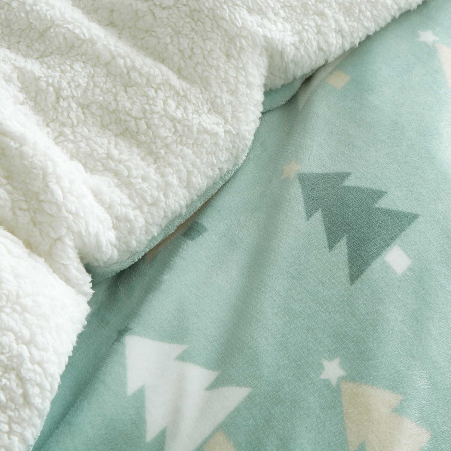 Christmas Trees Fleece Duvet Set Green Single Image 3