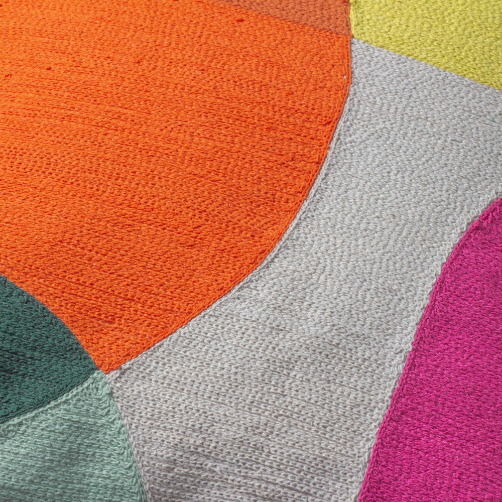 furn. Anjo Natural Multicolour Geometric Crewel Cushion Image 5