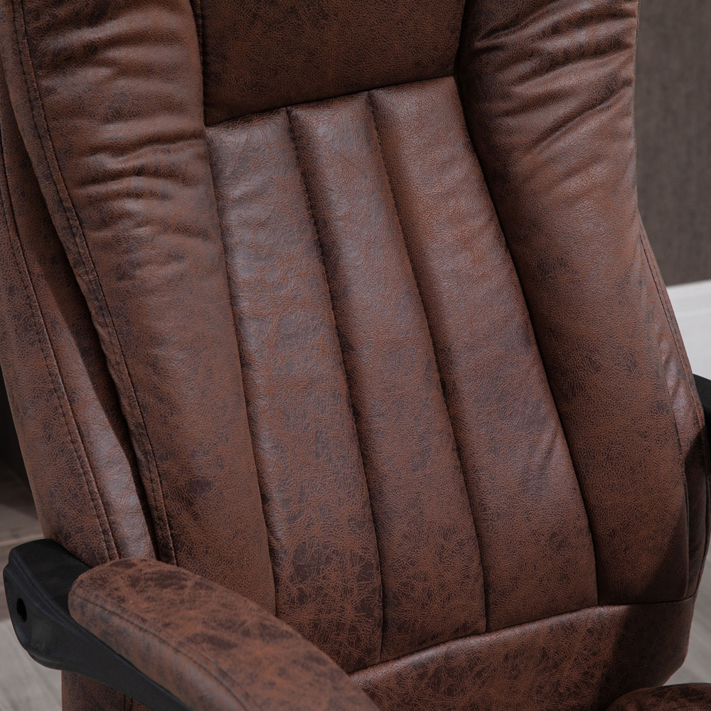 Portland Brown Microfibre Swivel Office Desk Chair Image 3
