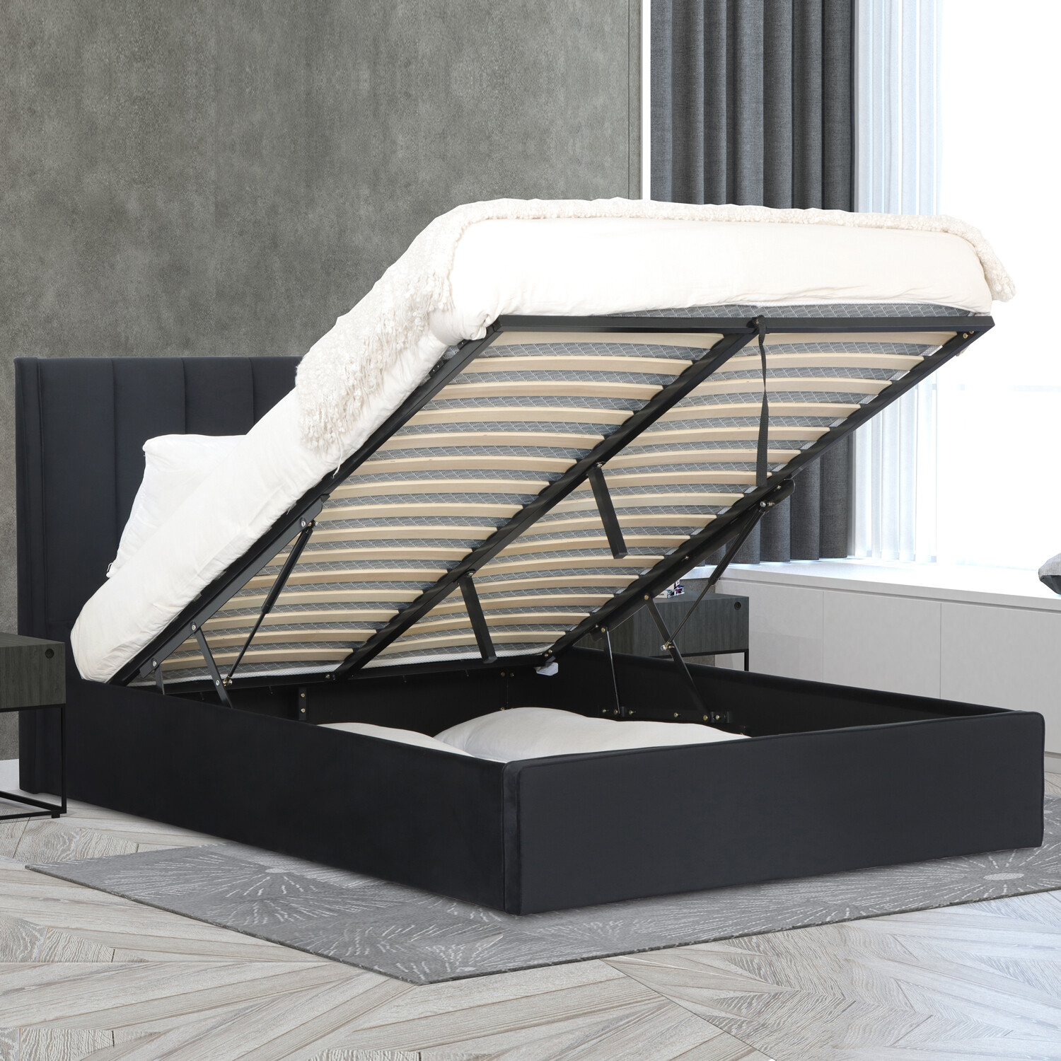 Willow Ottoman Black - Black / King Image 15