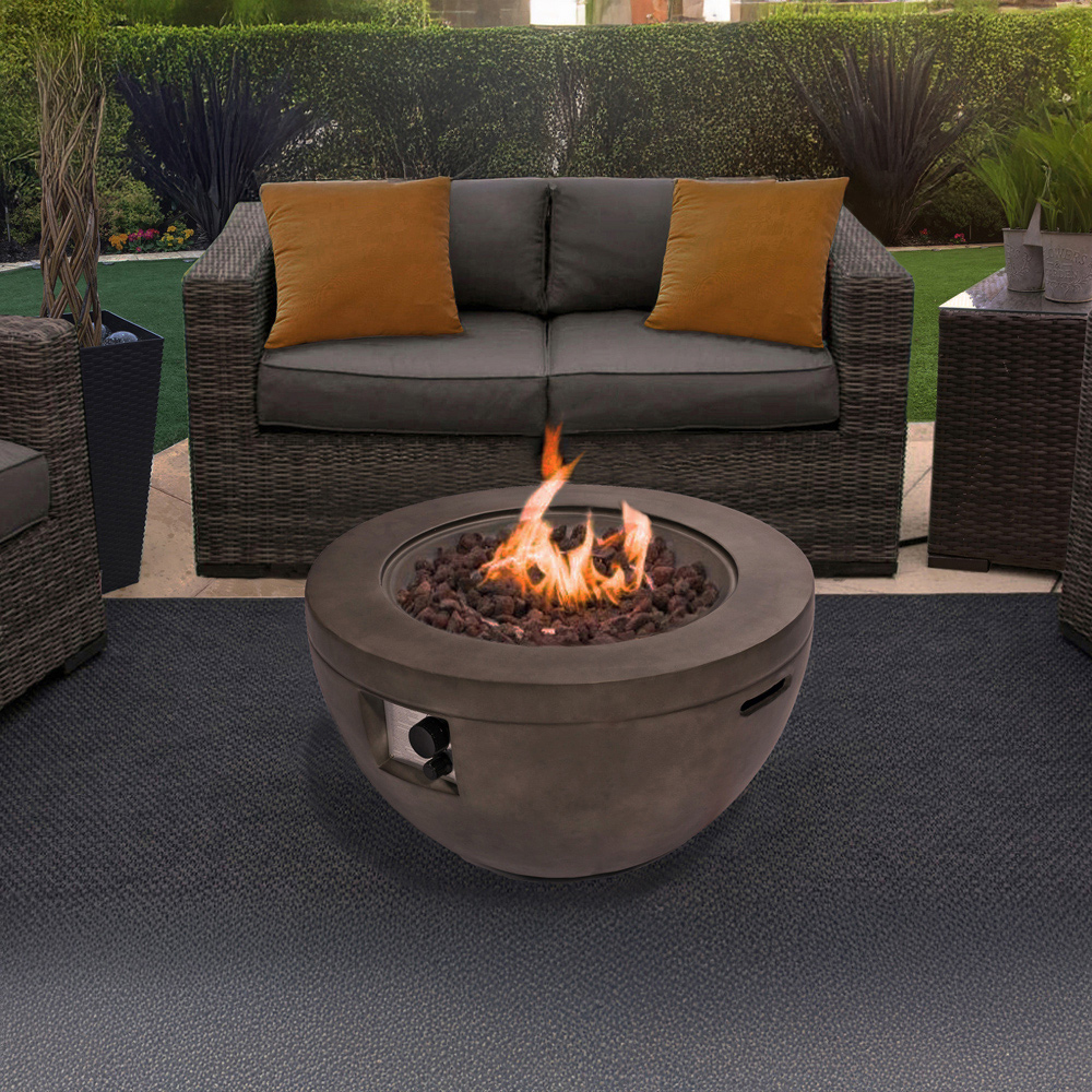 Centurion Tabiti Dark Grey Lavish Patio Gas Fire Pit with Stone Finish Image 5