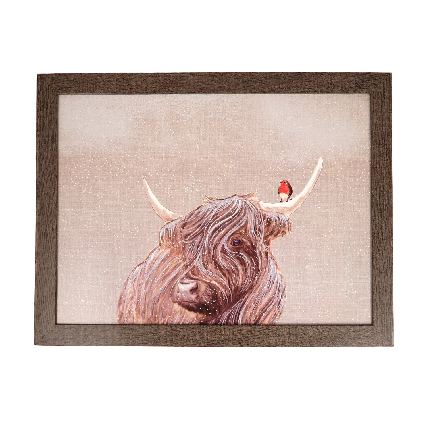 Christmas Highland Cow Lap Tray - Brown Image 2