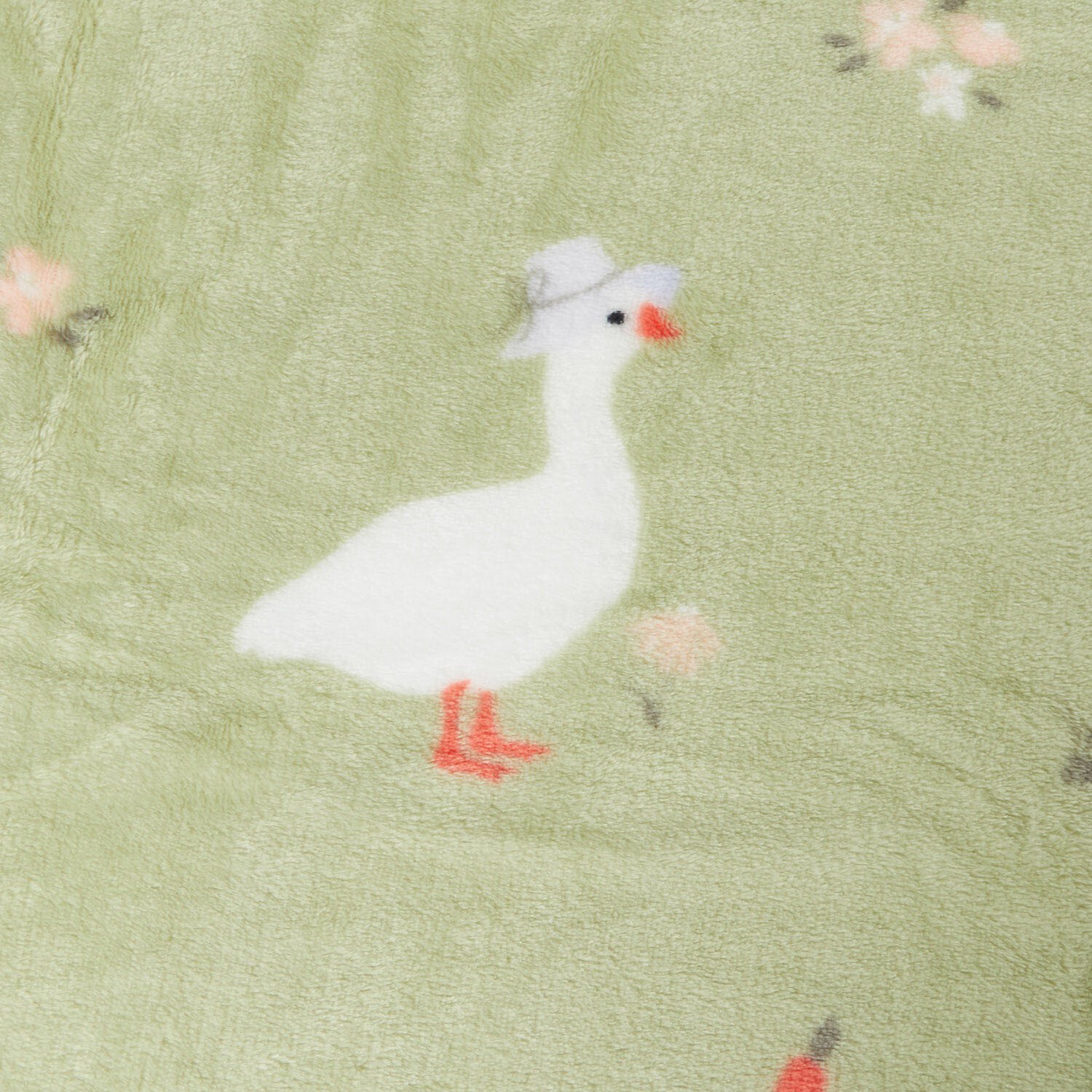 Spring Farm Animals Fleece Throw - Green Image 3
