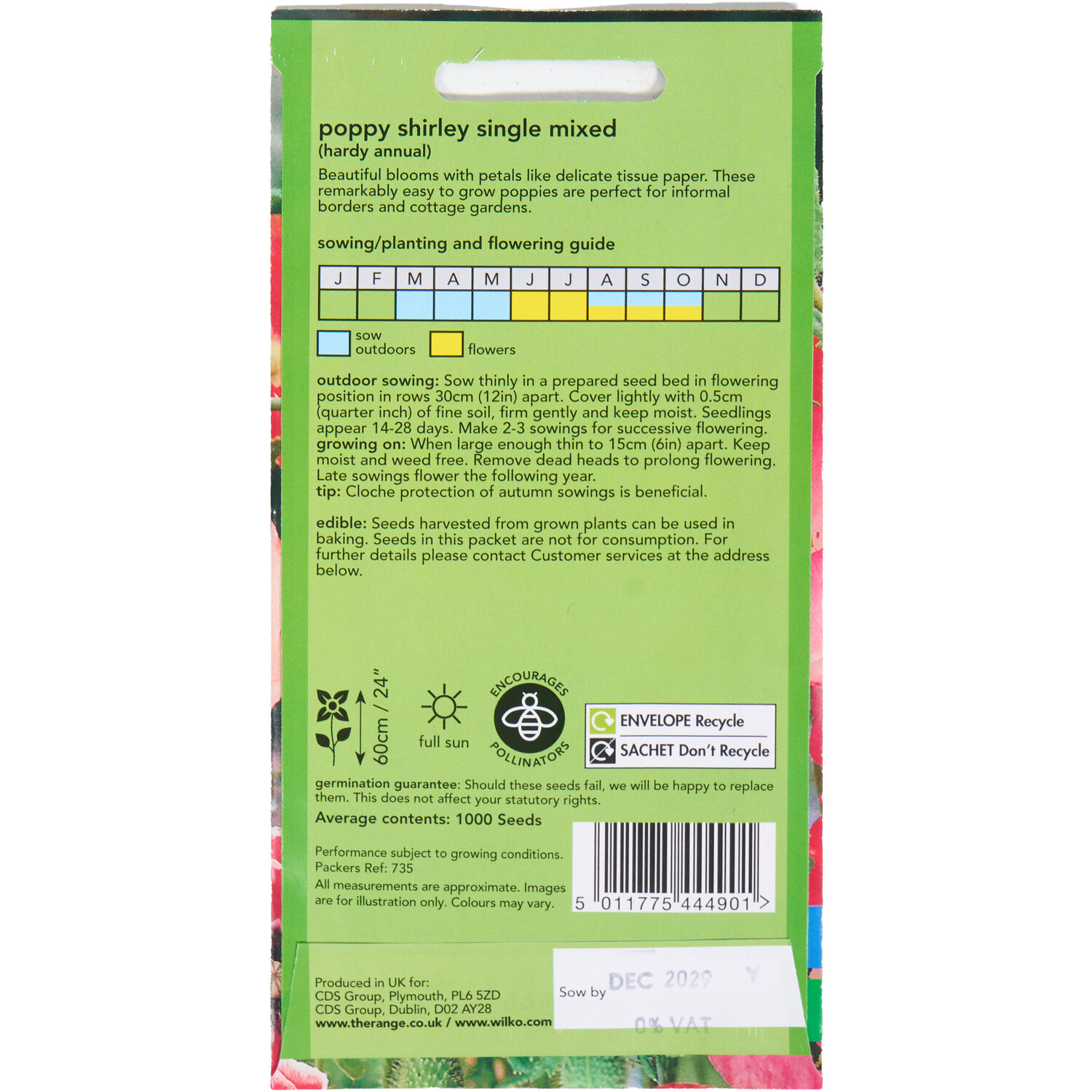 Poppy Shirley Single Mix Seeds Image 2