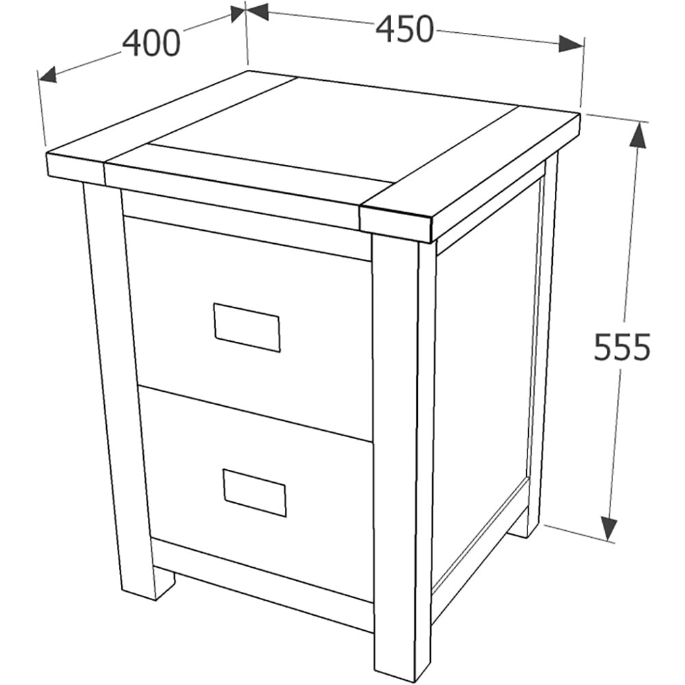 Boston 2 Drawer Dark Lacquer Bedside Table Image 8