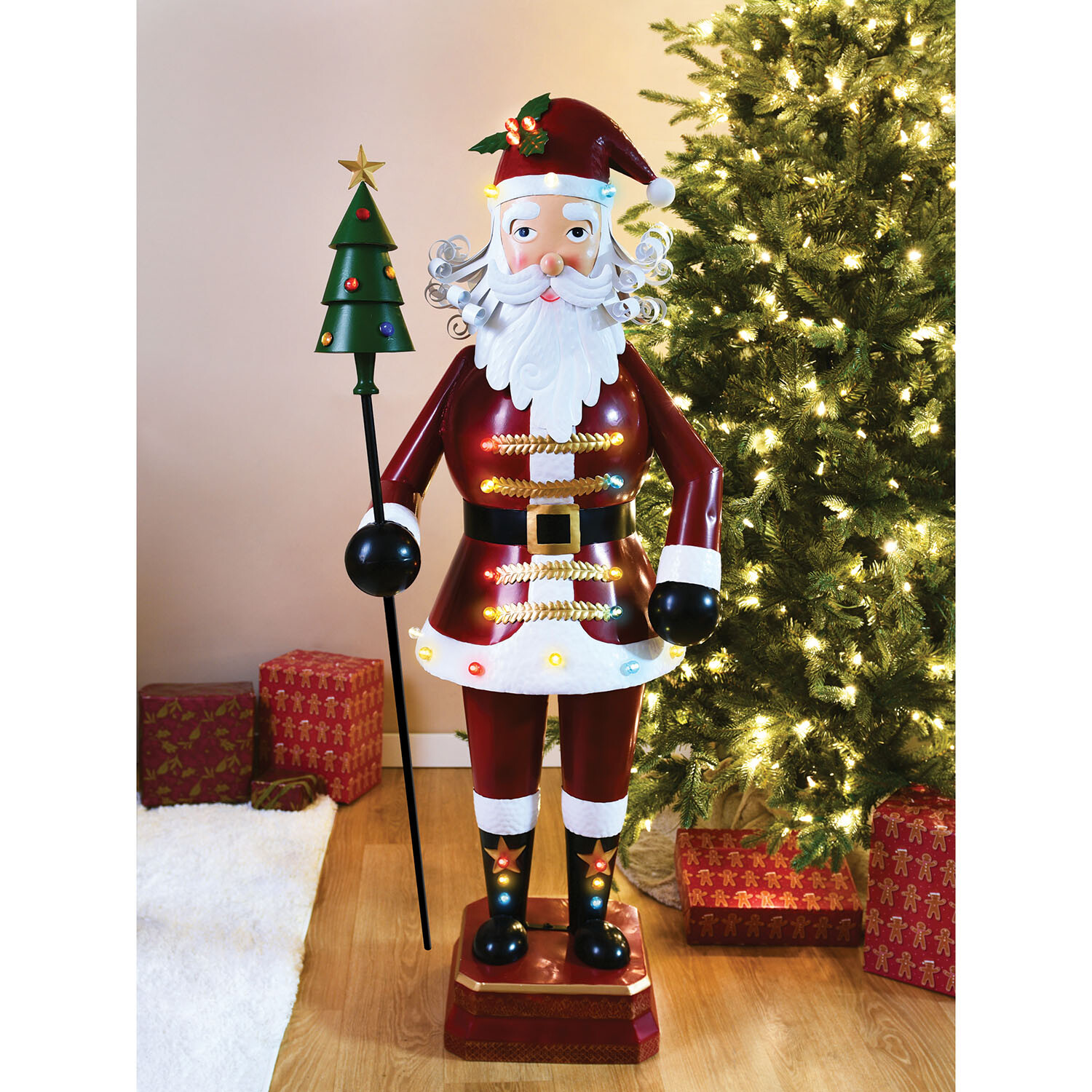 Metal LED Standing Santa Image 2