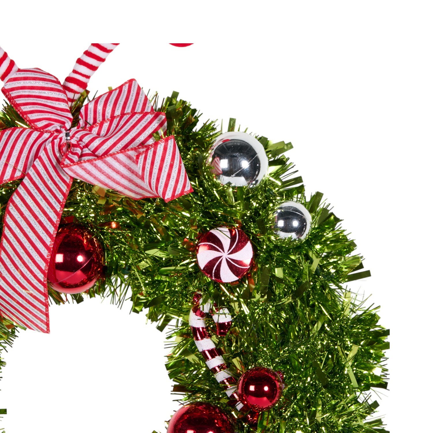 Novelty Elf Tinsel Wreath Green Image 2