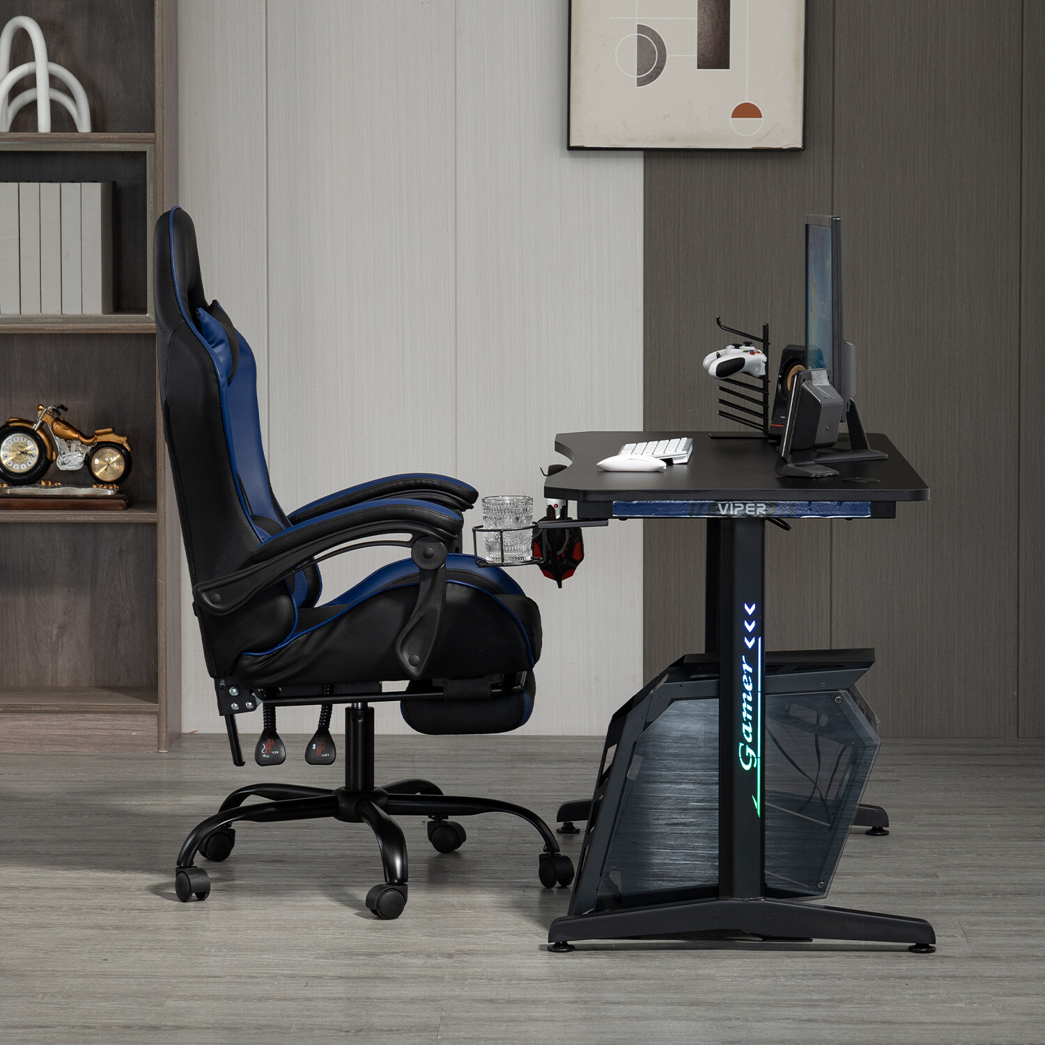 Galaxy Blue Swivel Gaming Chair Image 8