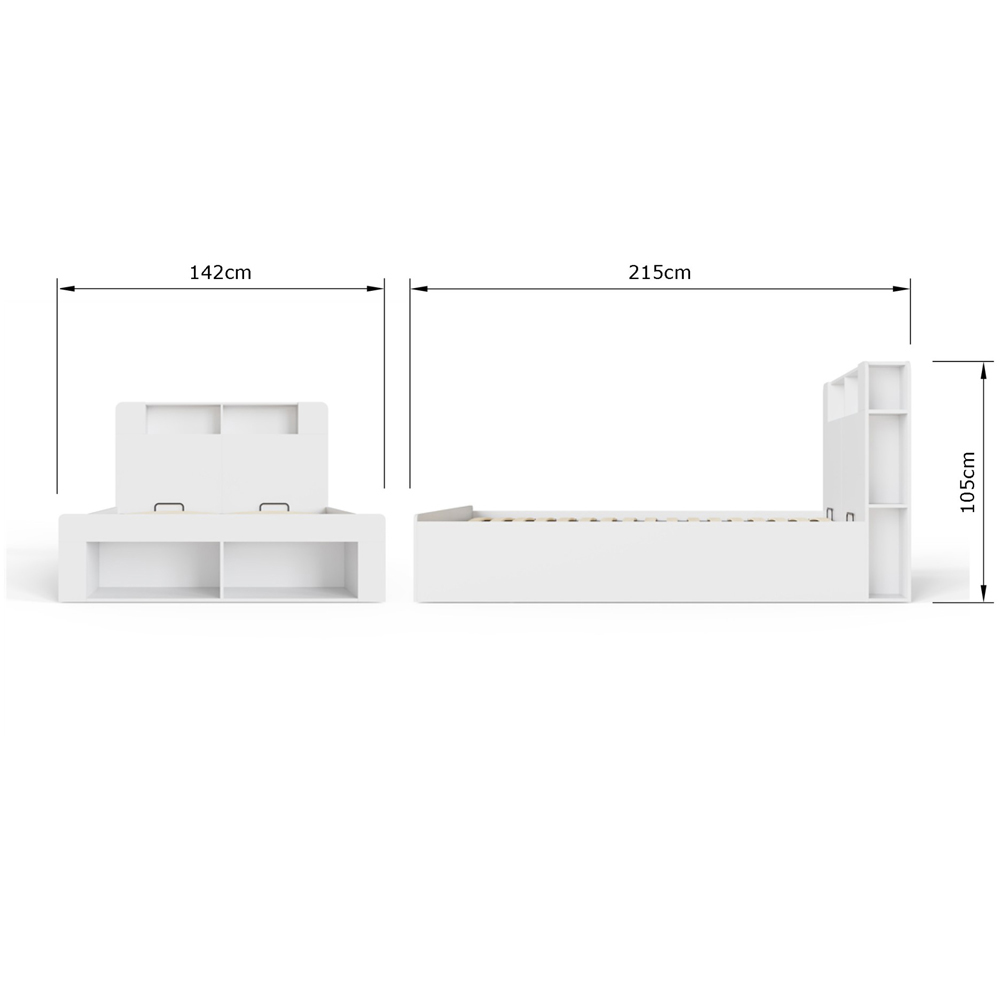 GFW Anya Double White Wooden Ottoman Bed with SC Pocket Sprung Mattress Image 9