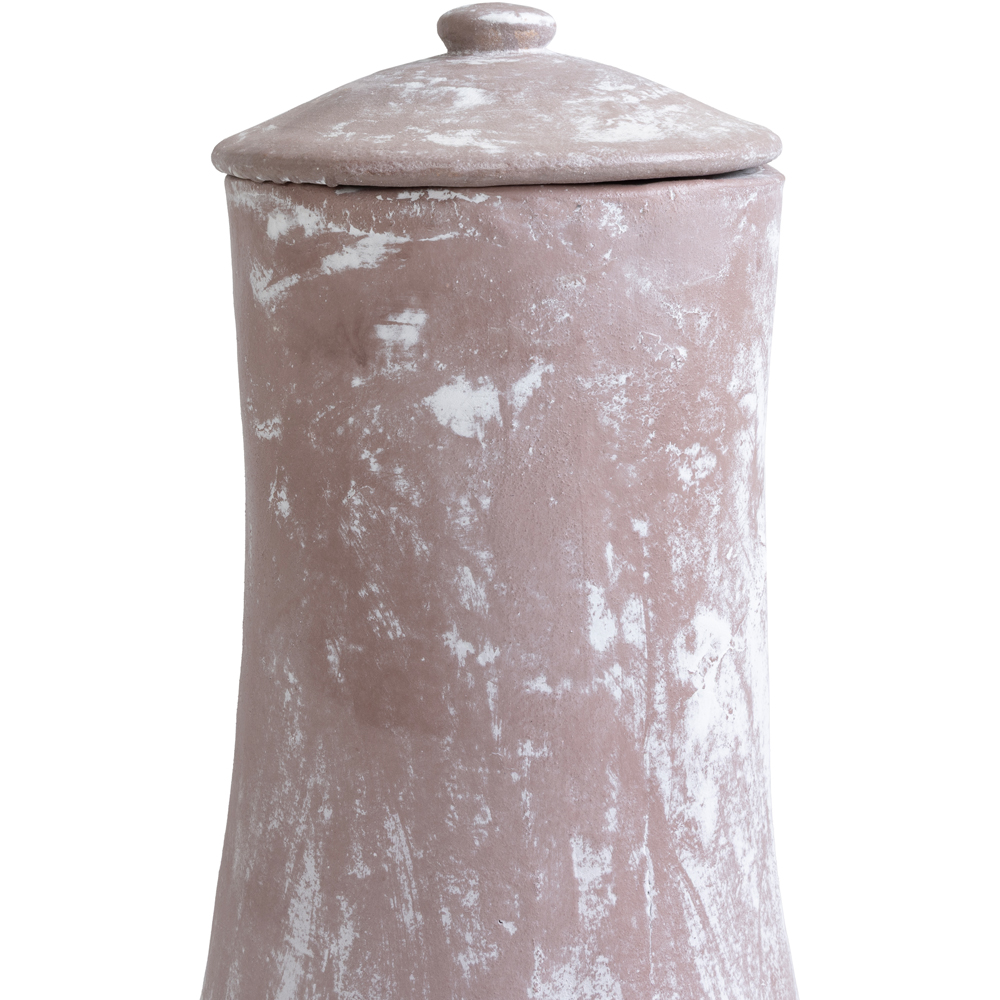 Snug Barcelona Natural Slender Design Large Clay Chiminea with Lid and Iron Stand Image 6