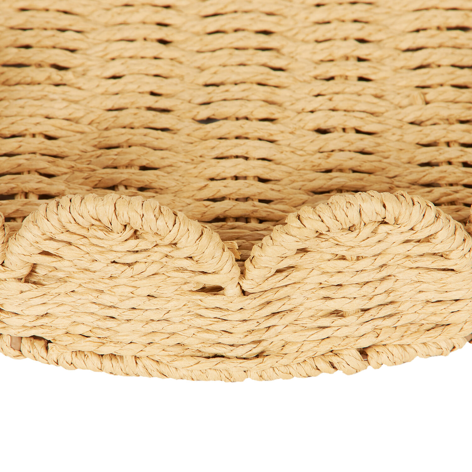 Scalloped Edge Seagrass Tray - Brown Image 3