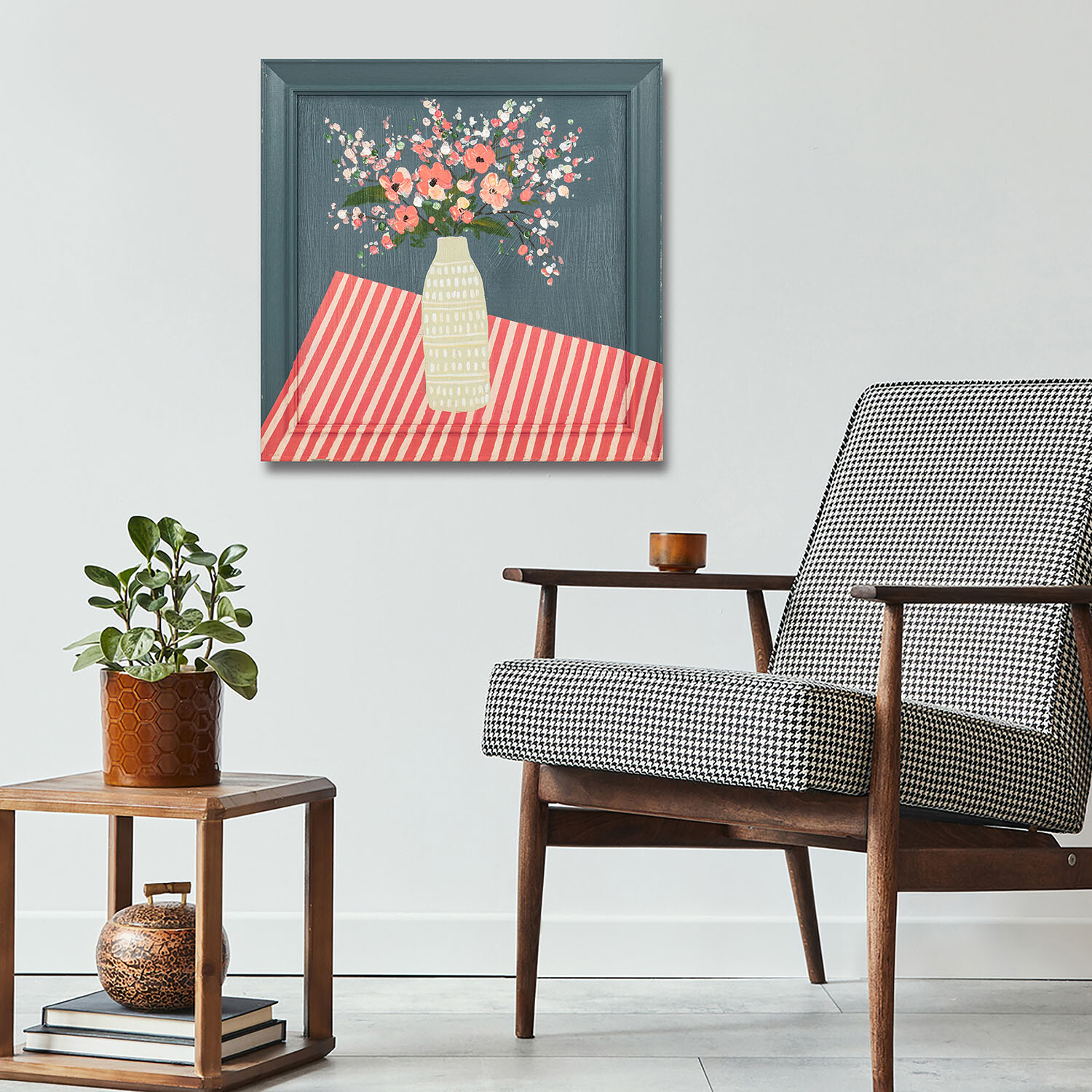 Flower Still Life Painted Frame Art - Multicolour Image 2