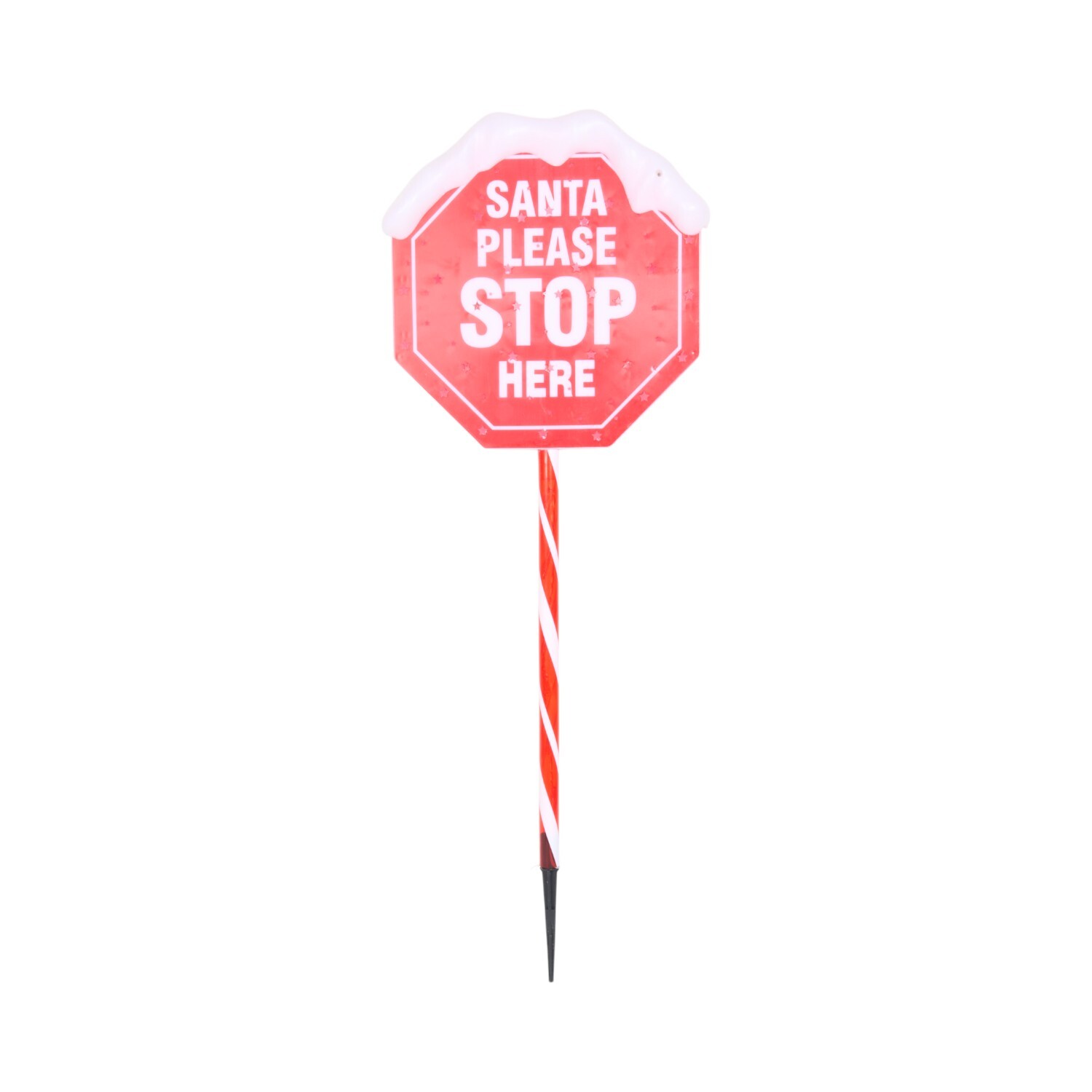 Santa Stop Here LED Sign StakeRed Image 2