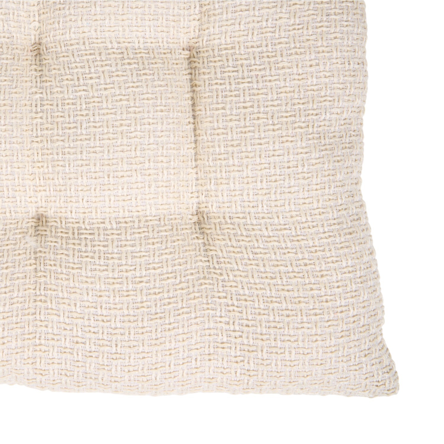 Plush Woven Seat Pad Cream and White Image 4