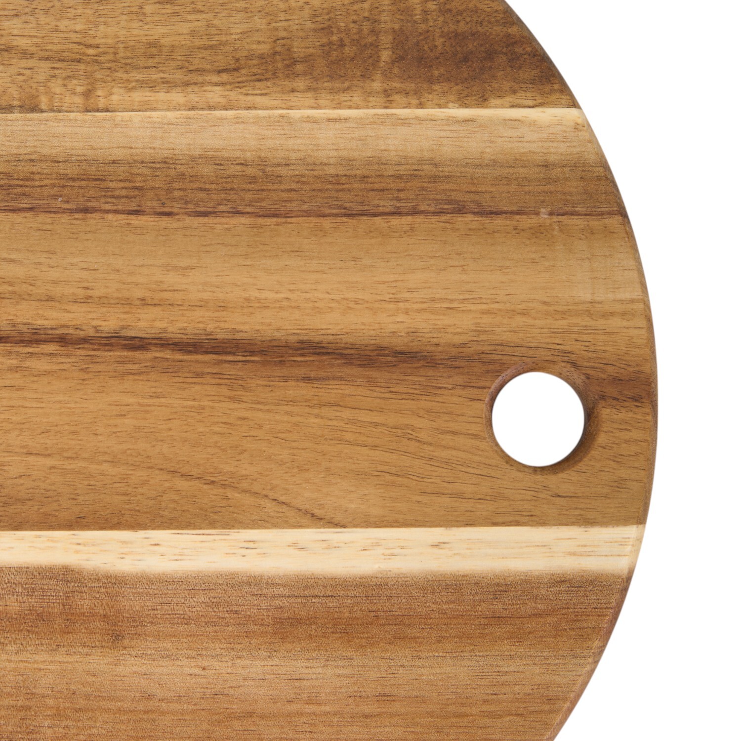 Large Round Acacia Wood Chopping Board Natural Image 3