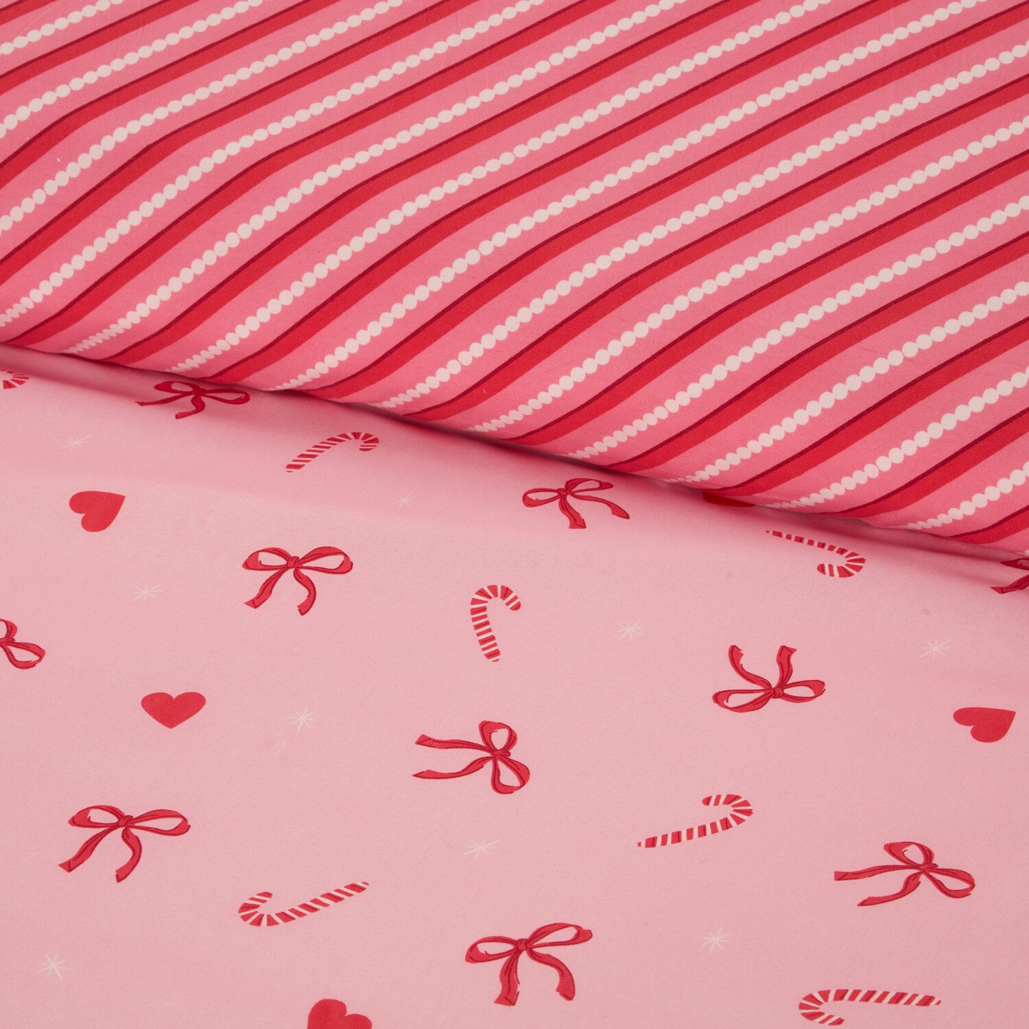 Candy Cane Bows Bedding SetPinkKing Image 4