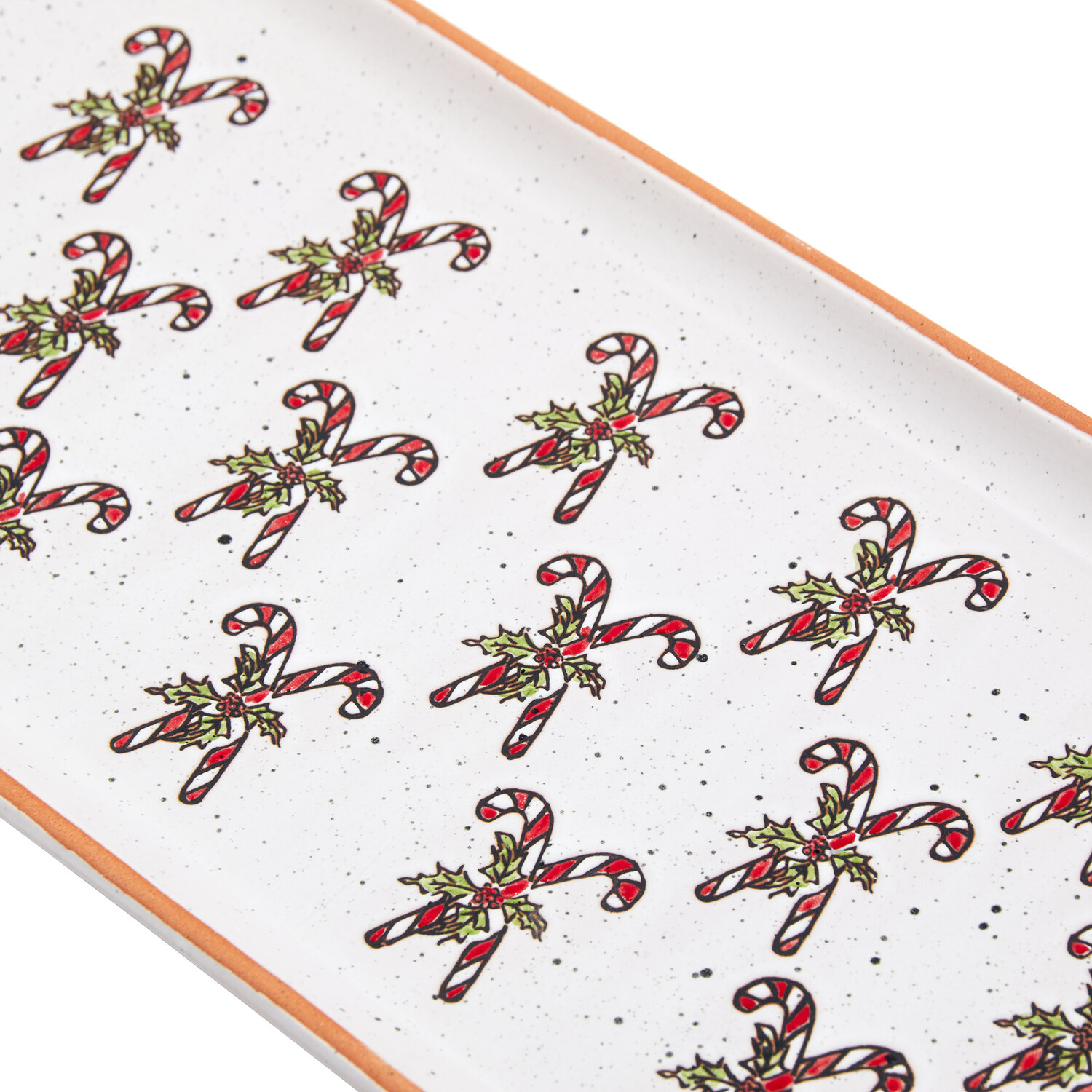 Festive Stone Candy Cane Serving Platter - White Image 4