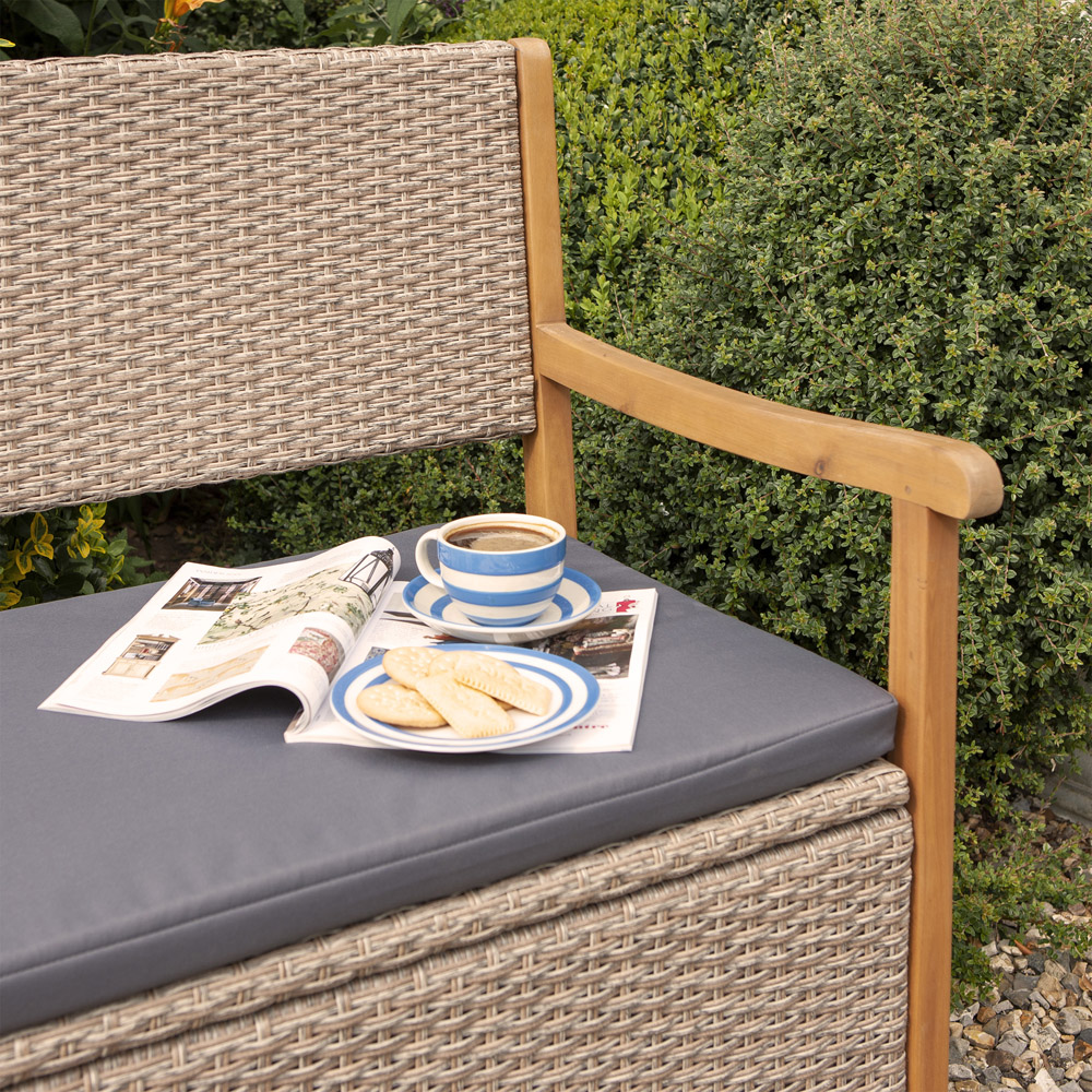 Rowlinson Alderley Natural Rattan Storage Bench Image 3