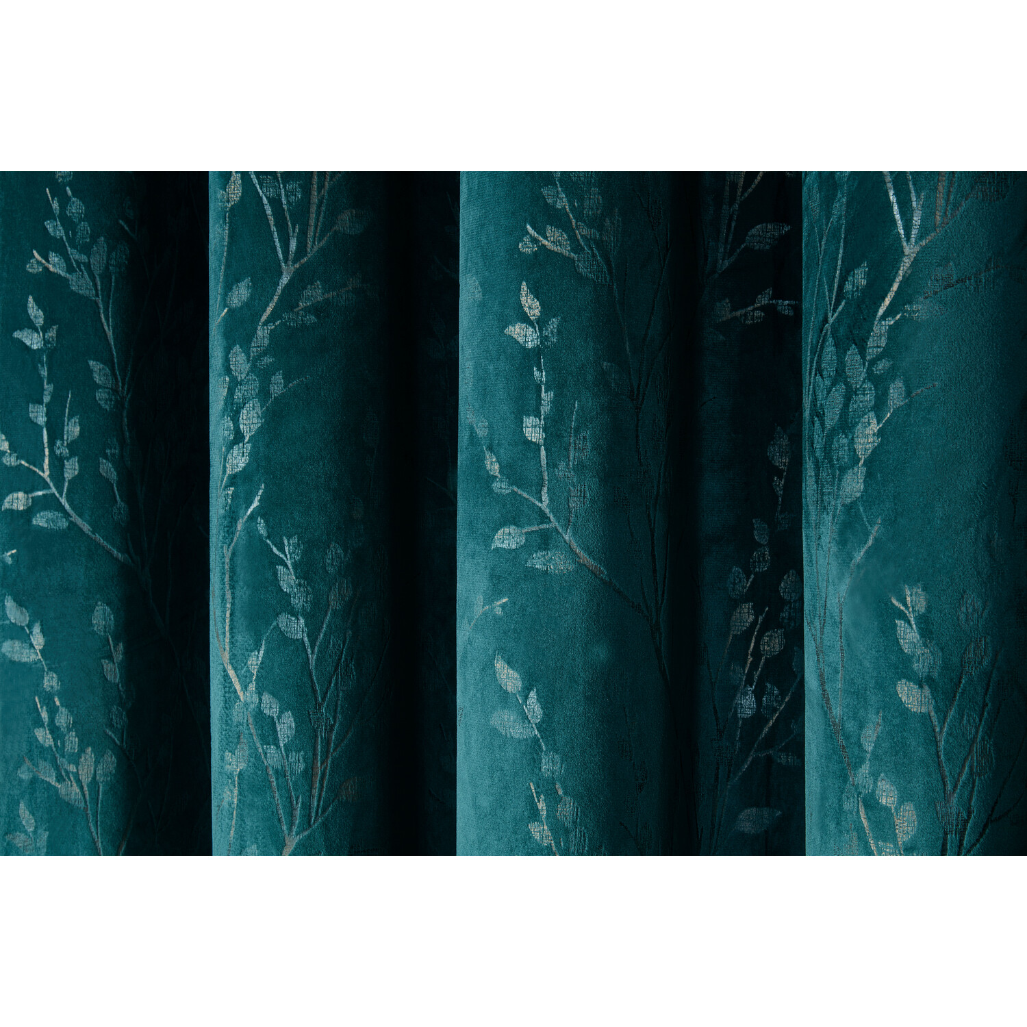 Divante Teal Avery Velvet Eyelet Curtains 229 x 168cm Image 4