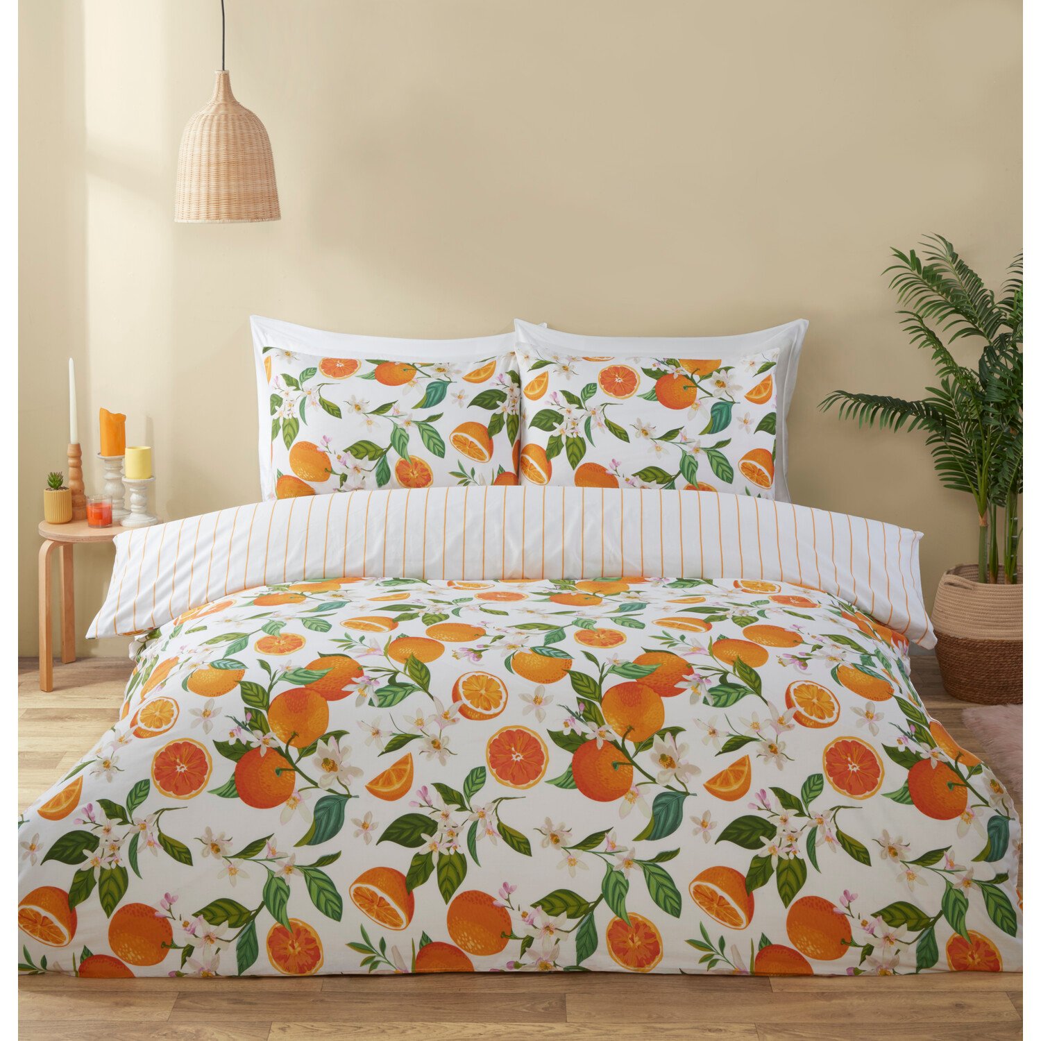 Seville Duvet Cover and Pillowcase Set - Orange / King Image 1