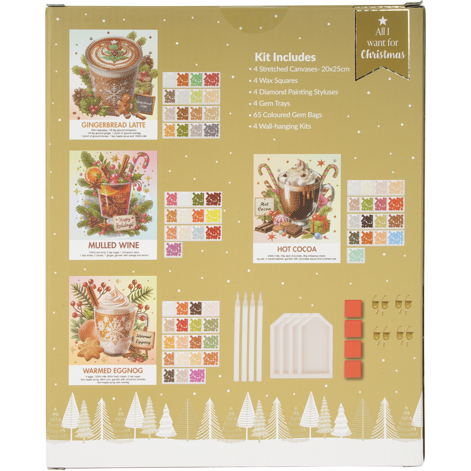 Crystal Canvas Christmas Cocktail KitBrown Image 2