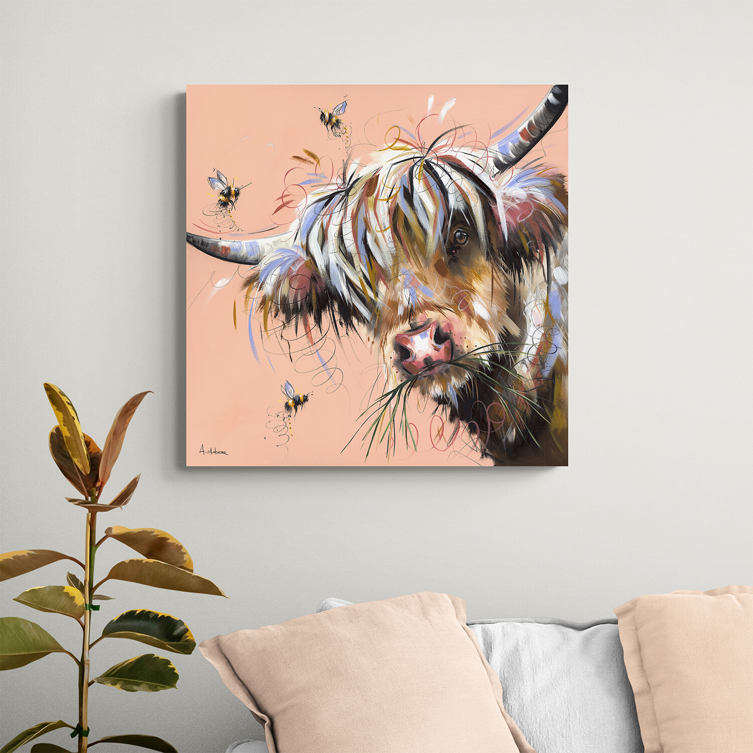 A.Saunders Peek A Moo Cow Canvas - Multicolour Image 2