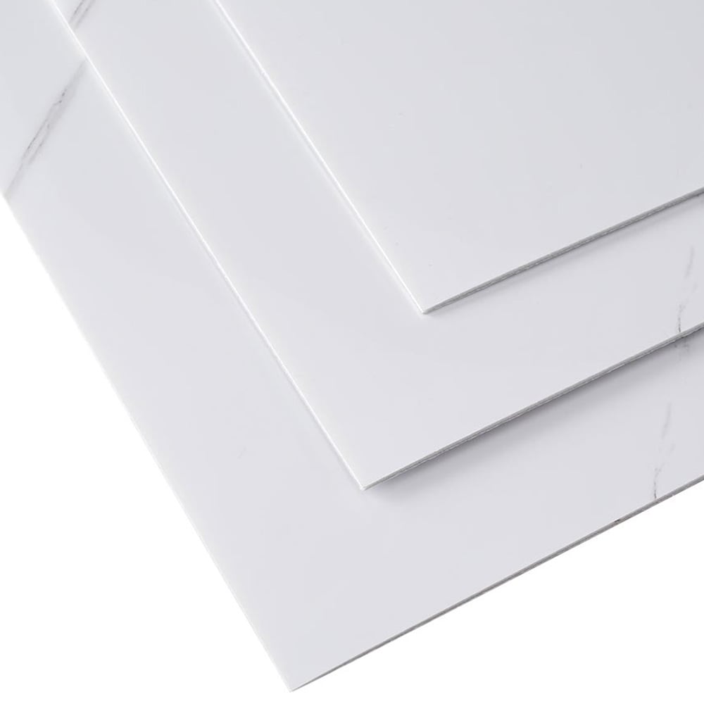 Living and Home Marble Patterned White Self Adhesive PVC Wall Sticker 10 Pack Image 4