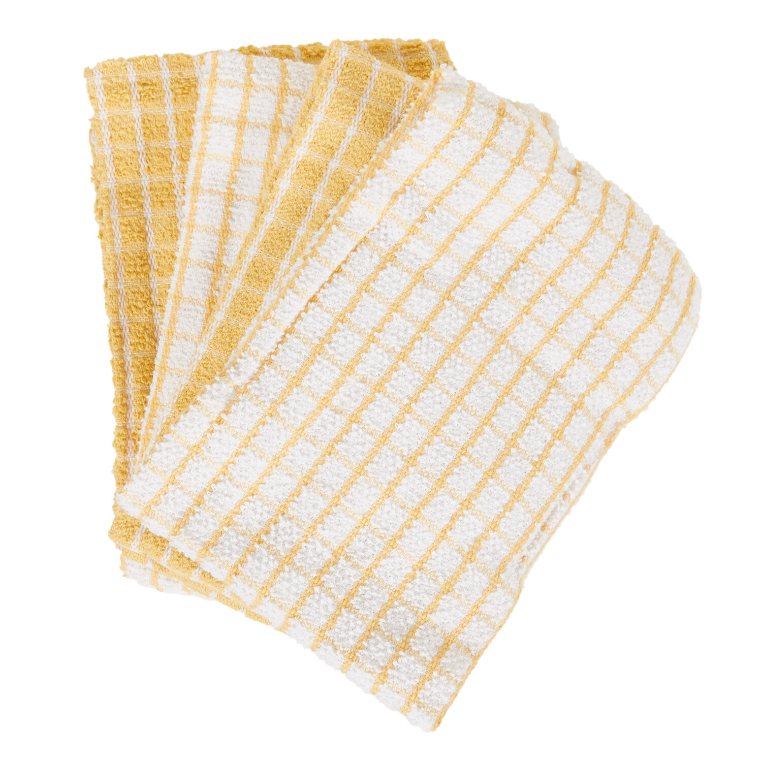 Pack of 4 Check Terry Tea Towel Pastels - Pastel Image 9