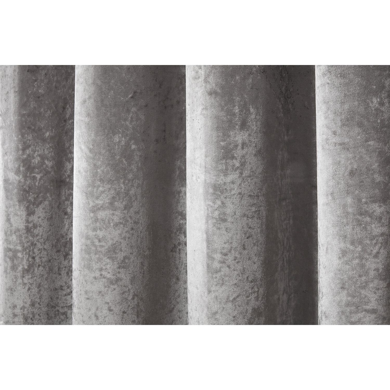 Divante Silver Crushed Velvet Eyelet Curtains 229cm Image 4