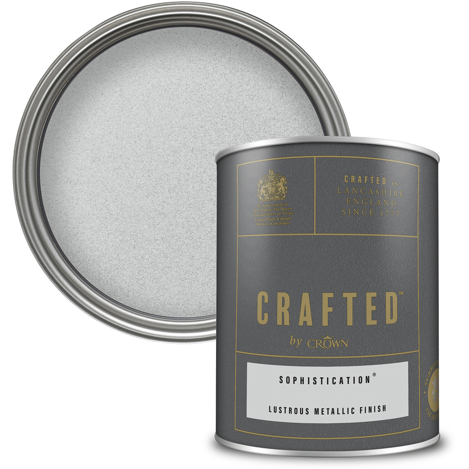 Crown Crafted Walls Wood & Metal Sophistication Lustrous Metallic Shimmer Emulsion Paint 1.25L Image 6