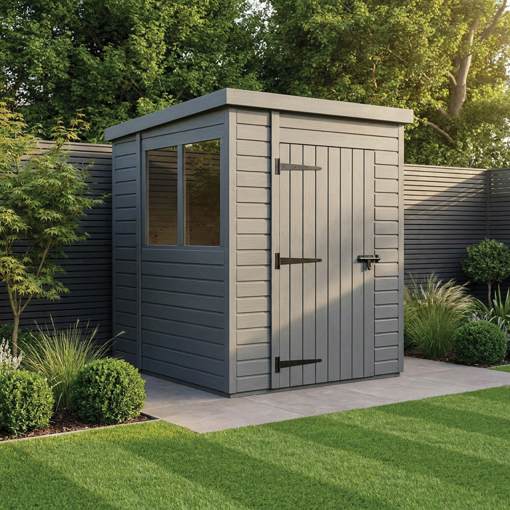 Foreverspaces 6 x 7ft Composite Board Pent Garden Shed Image 2
