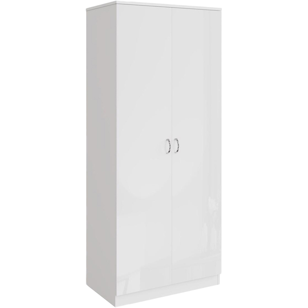 FWStyle Chilton 2 Door White Gloss Wardrobe Image 2