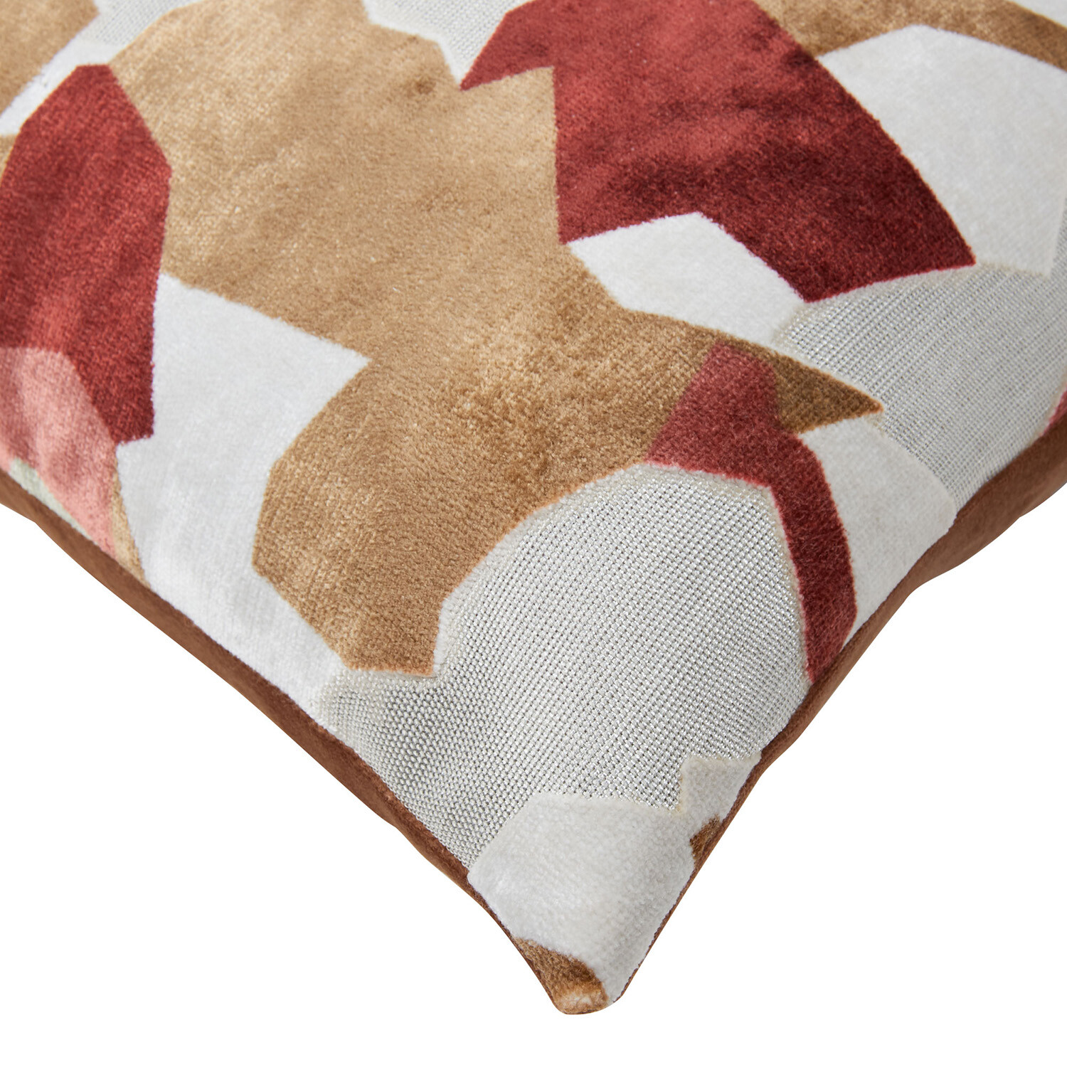 Geo Distressed Jacquard Cushion Image 2