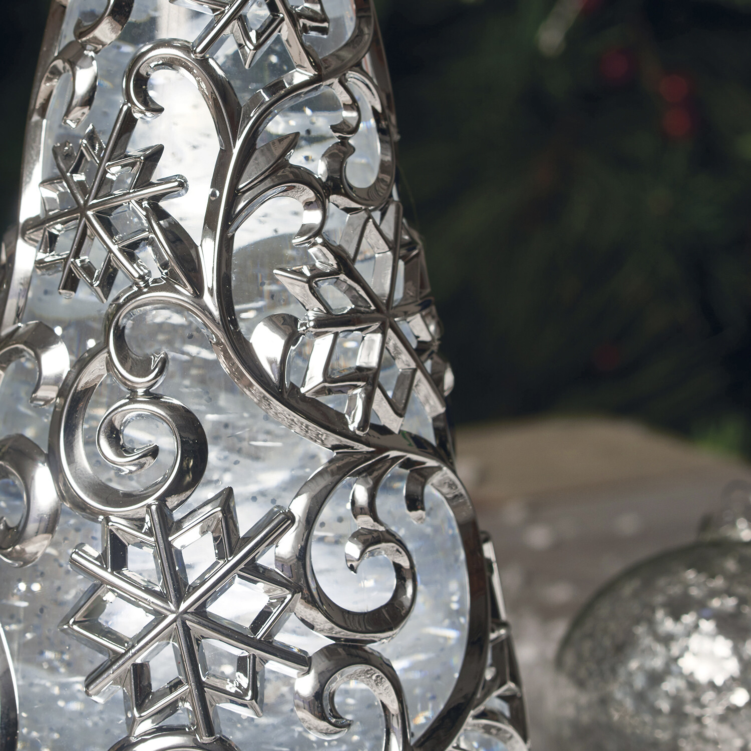 LED Water Spinning Tree - Silver Image 5