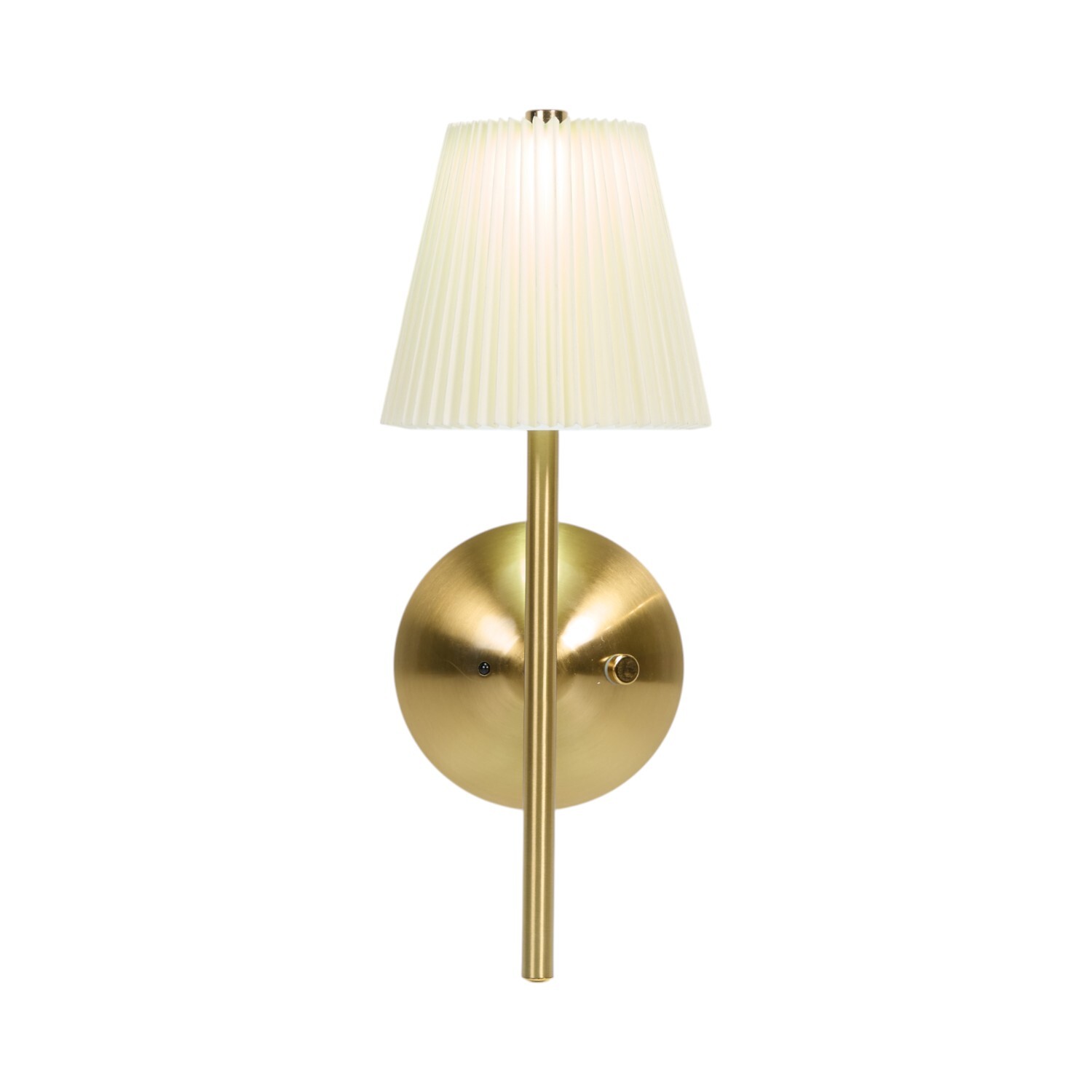 Battery Operated Pleated Wall Light Cream and Gold Image 3