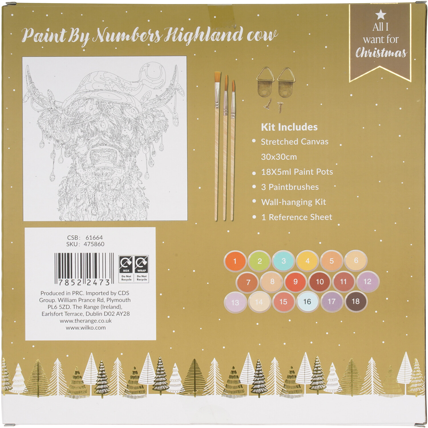 Paint By Numbers Highland Cow KitBrown Image 2