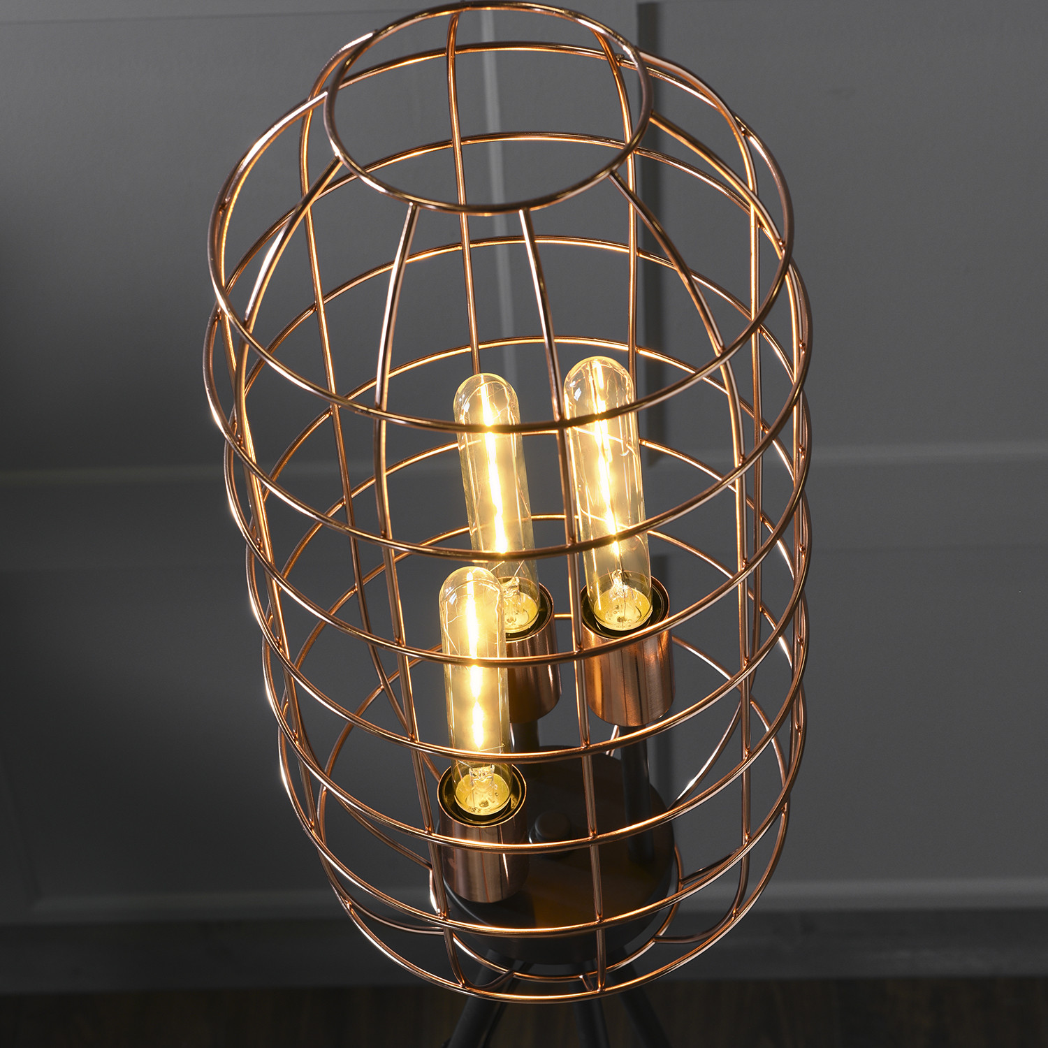 3 Light Industrial Tripod Floor Lamp Image 4