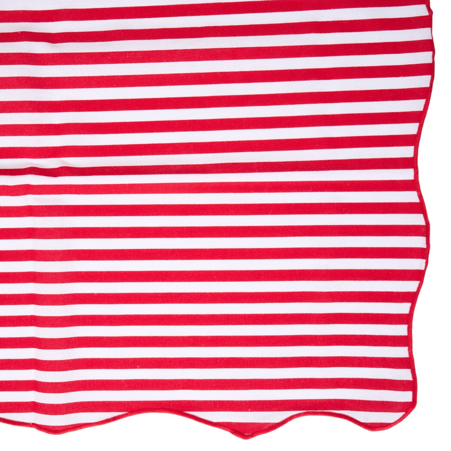 Stripe Scallop Edge Tablecloth Red Image 4