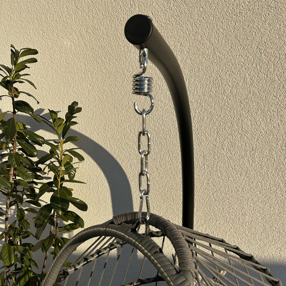 Outdoor Living Azura Grey Hanging Egg Chair Image 8