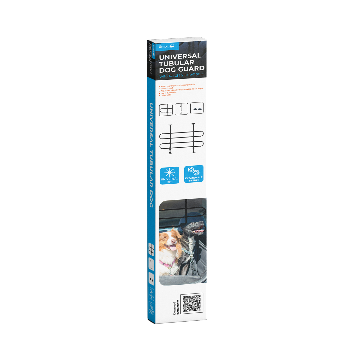 Simply Auto Universal Tubular Dog Guard - Black Image 2