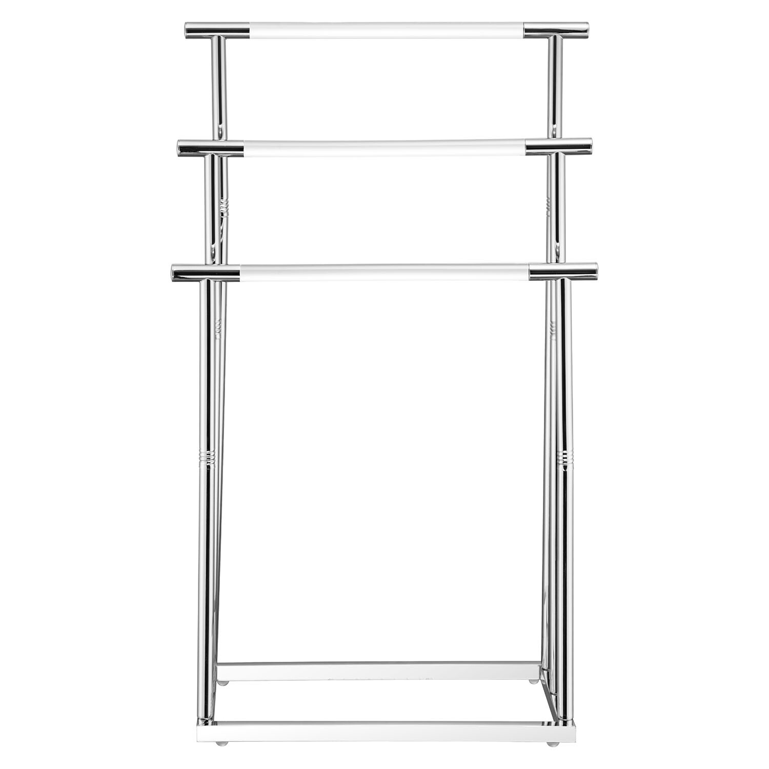 Monaco 3 Tier Acrylic Towel Rail - Chrome Image 1