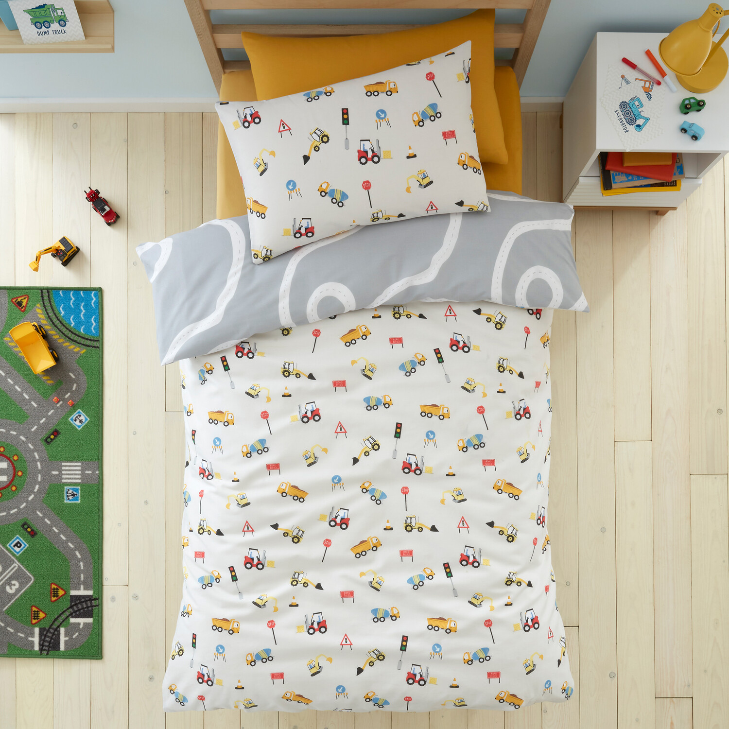 Diggers Natural Duvet Set   - Multicolour Image 2