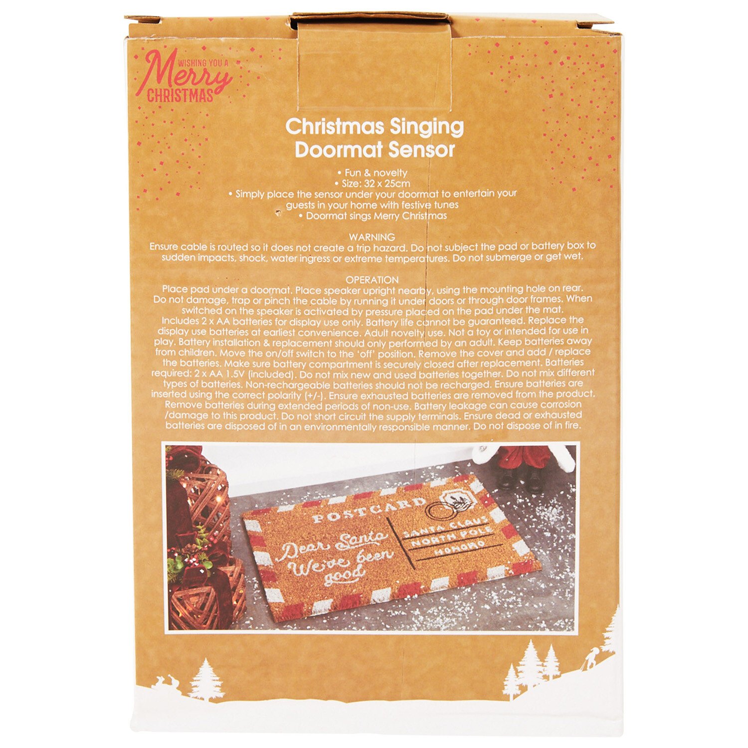 Christmas Singing Doormat Sensor Image 3