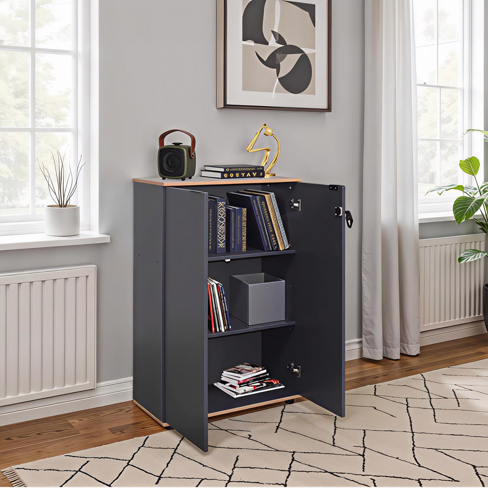 FWStyle 2 Door Anthracite Grey Filing Cabinet Image 6