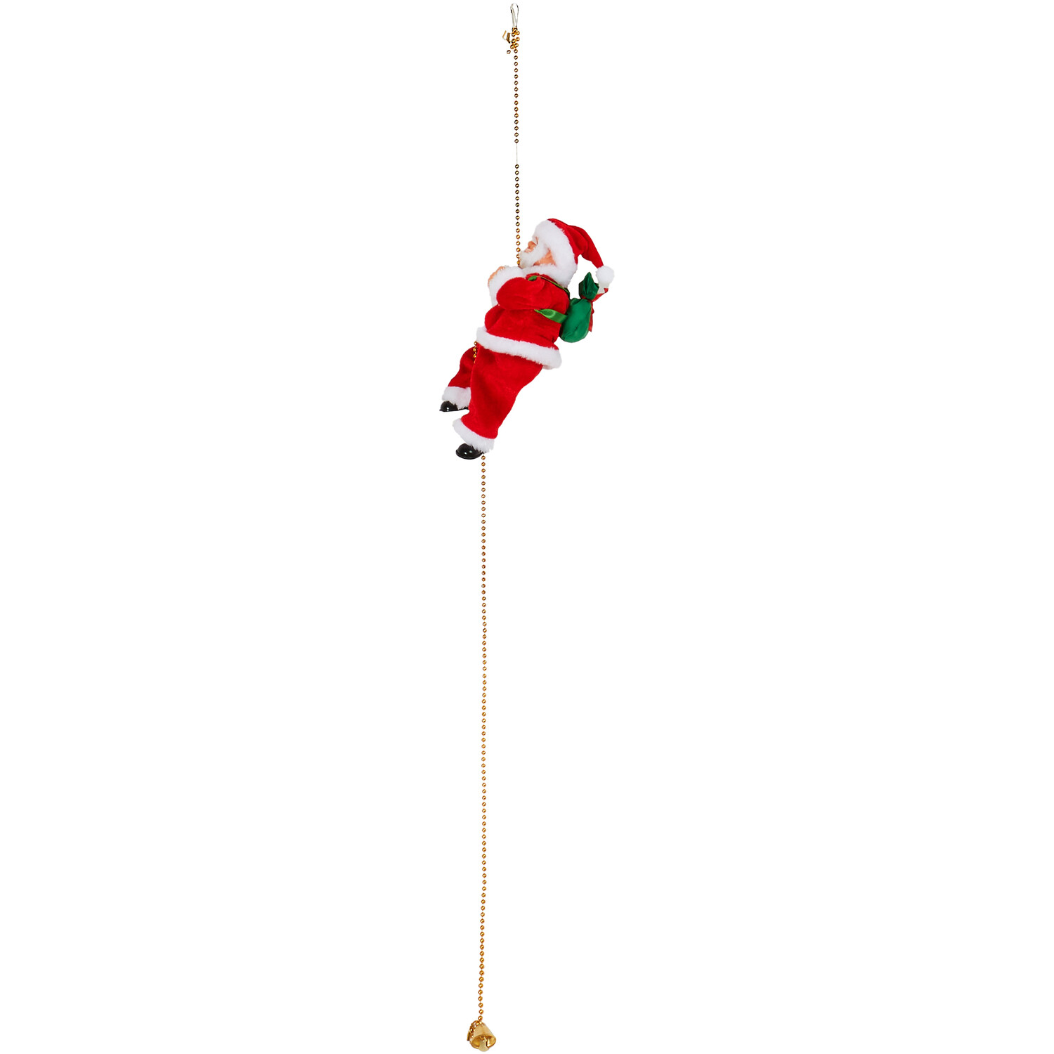 Climbing Santa on a Chain Christmas Decoration - Red Image 1
