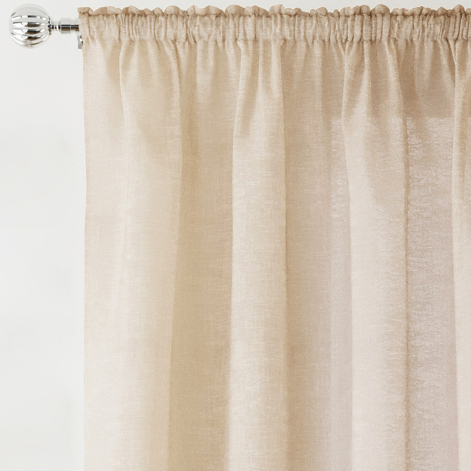 Rhodes Voile Panel Curtain - Natural / 122cm Image 2
