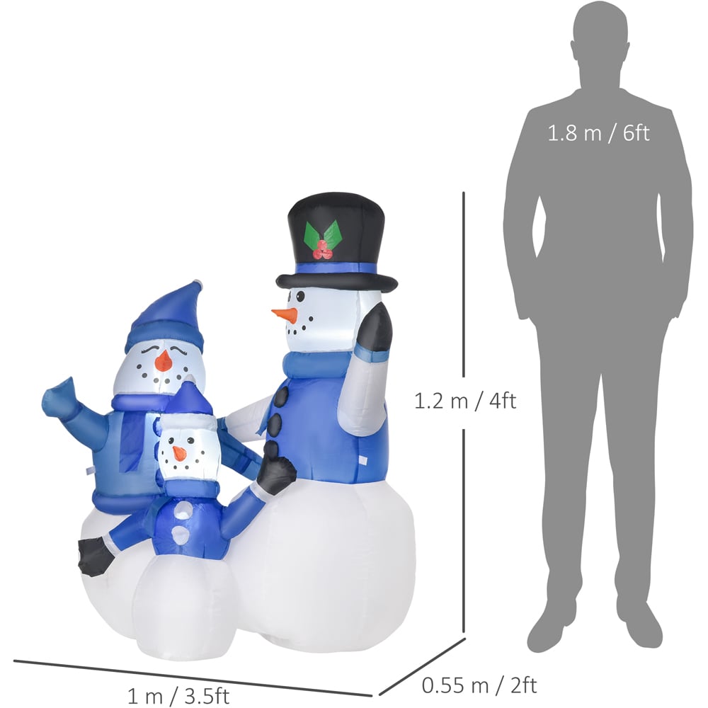 Everglow LED Inflatable Christmas Snowman Family Decoration 3.9ft Image 8