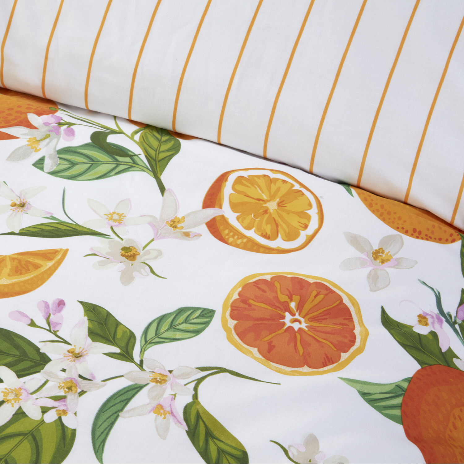 Seville Orange Duvet Set White and Orange Image 3