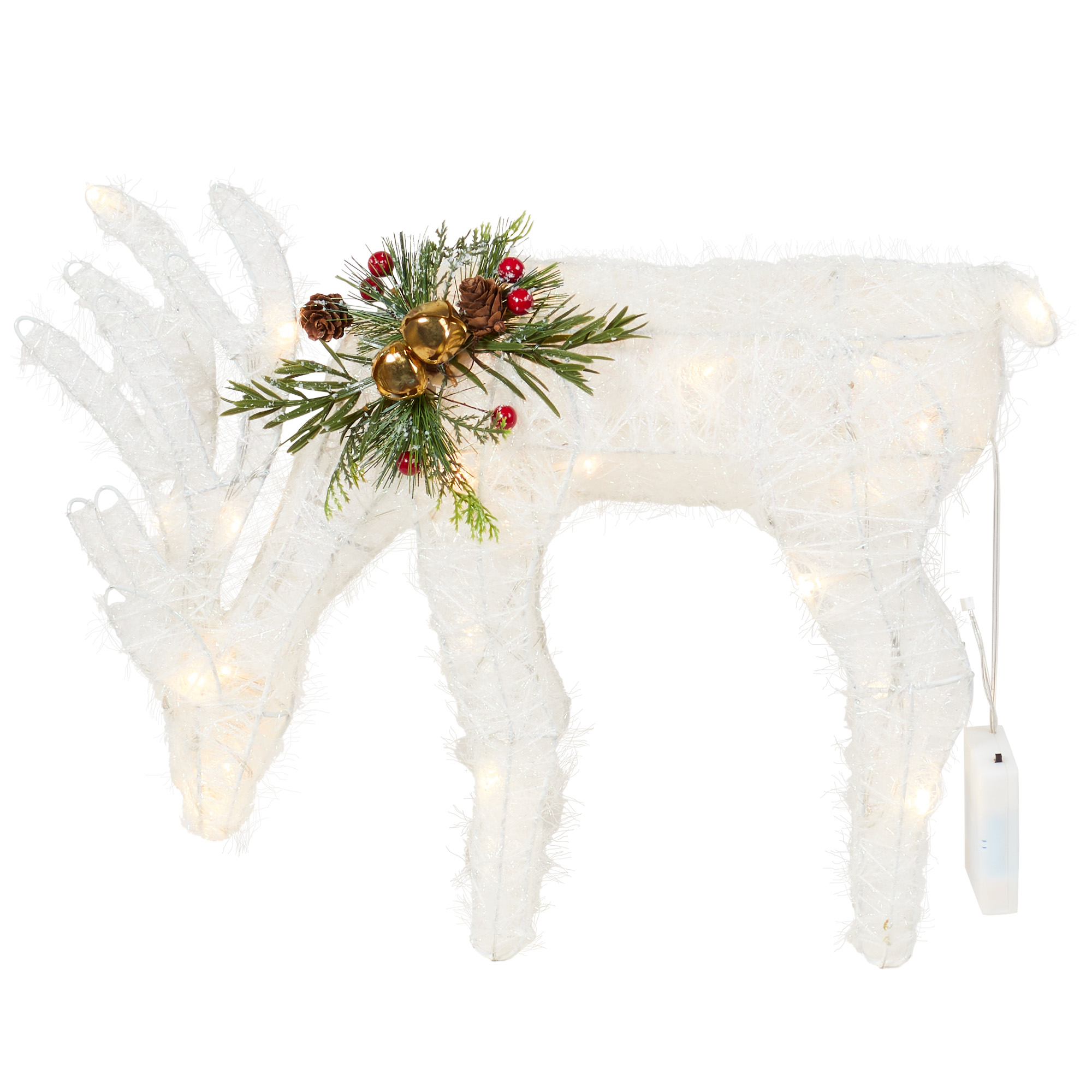 White LED Standing Reindeer - White Image 2